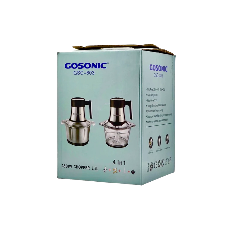 خردکن دو کاسه گوسونیک ۳۵۰۰ وات حک شده تیغه طلایی با سیرکن مدل GSC-803