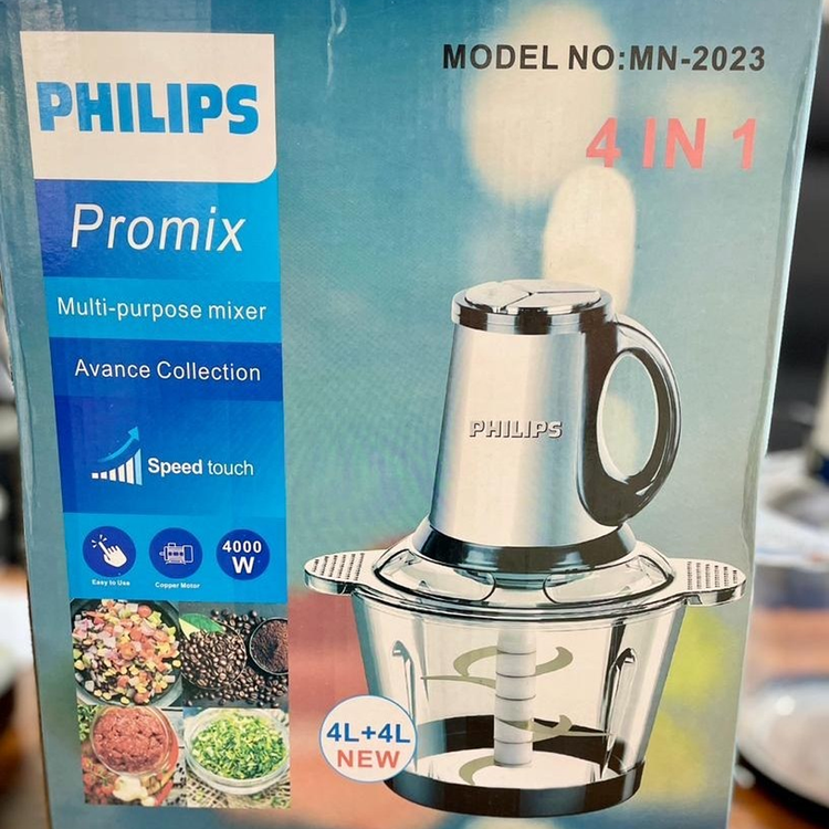 خردکن دو کاسه فیلیپس- 4 لیتری- تیغه تیتانیوم(MN-2023) ۴۰۰۰ وات مدل promix