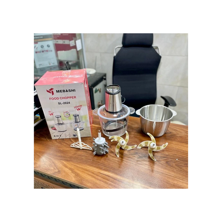 خردکن دوکاسه 4لیترمباشی 6+6 تیغه طلایی مدل SL-2024