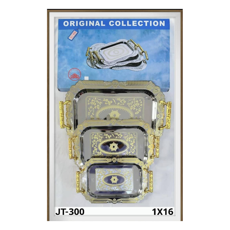 سینی سه تیکه استیل مدل JT-300