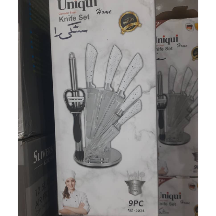 سرویس چاقو آشپز خانه یونیک 9 پارچه مدل mz-2024