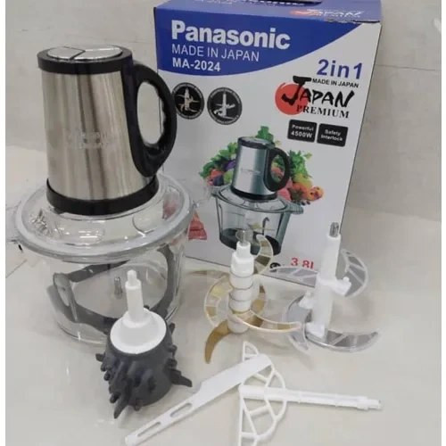خردکن غذاساز پاناسونیک- 6 تیغه طلایی و 4 تیغه زاپاس همراه با همزن و کاردک- قدرت 4500W وات- مدل MA 2024