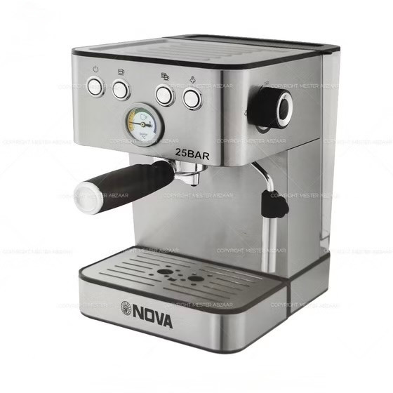 اسپرسو و قهوه ساز تمام استیل نوا 25 بار 1500 وات اتوماتیک- مدل NOVA NCM-195EXP