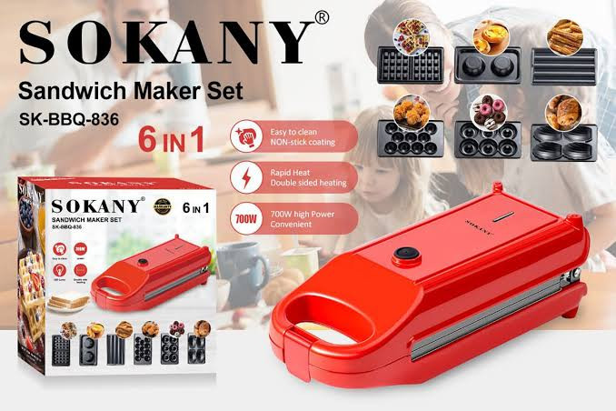 ساندویچ ساز ۶ کاره سوکانی مدل Sokany SK-BBQ-836