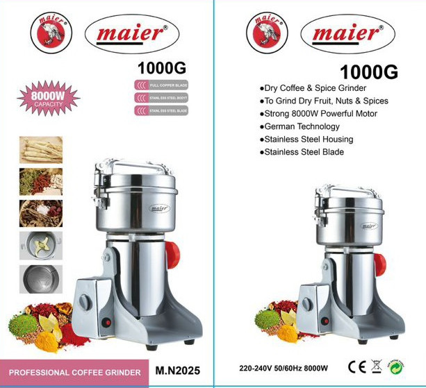 آسیاب صنعتی 1000 گرمی مایر تیغه طلایی 8000 وات مدل M.N2025