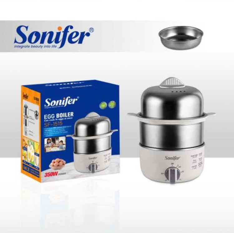 دستگاه تخم مرغ پز و بخار پز دو طبقه سونیفر مدل SF_1515