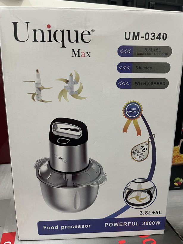 خردکن غذاساز 2 کاسه 5 لیتر و3.8 لیتر یونیک مدل UM-0340