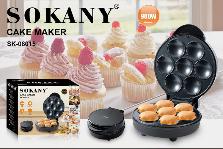 کیک میکر کیک پز سوکانی مدل SK-08015 | دستگاه پخت کیک و کاپکیک 9 عددی 900 وات