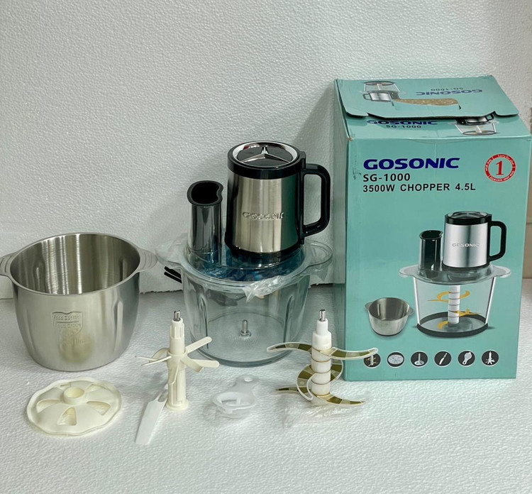 خردکن و سالاد ساز 5 کاره گوسونیک- ظرفیت 4/5 لیتری دو مخزنه قدرت 3500W وات مدل SG-1000