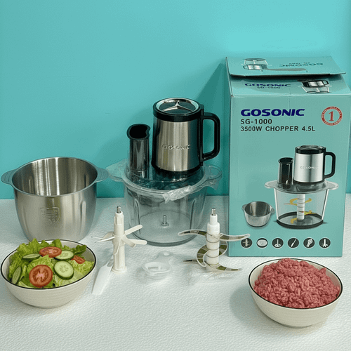 خردکن و سالاد ساز 5 کاره گوسونیک- ظرفیت 4/5 لیتری دو مخزنه قدرت 3500W وات مدل SG-1000