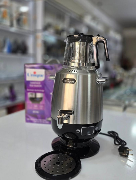 چای ساز سماور برقی 3500 وات 4 لیتری استیل یونیک تکنولوژی آلمان مدل Unique 8046