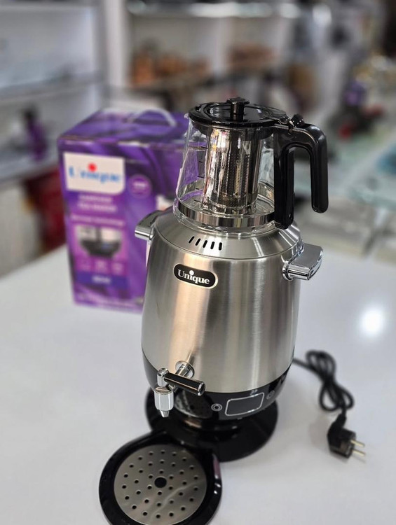 چای ساز سماور برقی 3500 وات 4 لیتری استیل یونیک تکنولوژی آلمان مدل Unique 8046