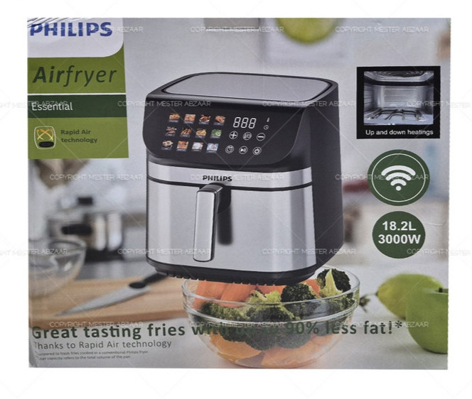 سرخ کن هواپز 18.2 لیتری لمسی دو ۲ المنت بدون روغن 3000 وات فیلیپس مدل PHILIPS 9298/